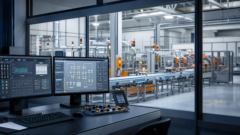 Sistemas de supervisão monitorando uma linha industrial automatizada